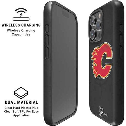 NHL Calgary Flames Distressed iPhone 16 Pro Magsafe Impact Case
